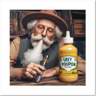 Old Guy Vaping with mustard flavor Posters and Art